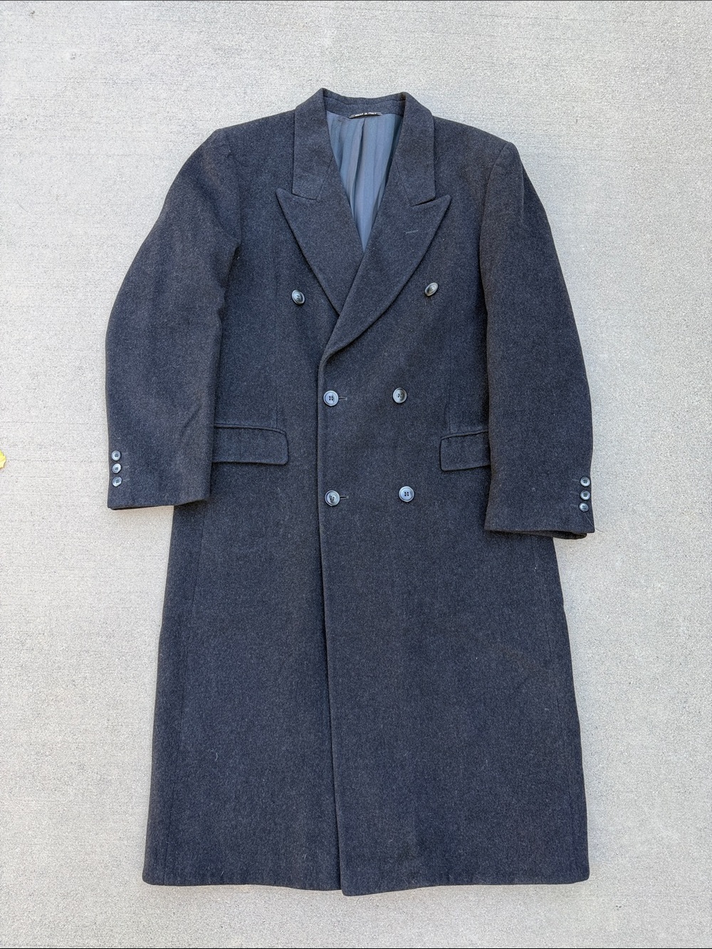 Vintage Cerruti Double-Breasted Pea Coat in Charcoal